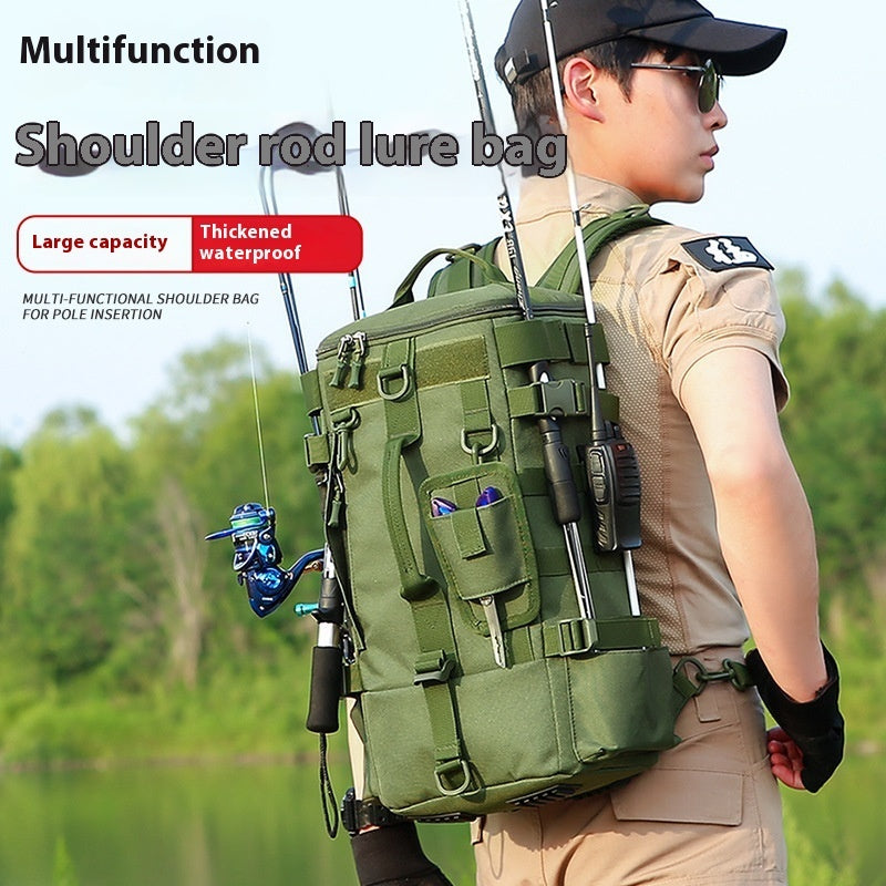 Multifunctional Hiking Backpack Waterproof Oxford Cloth Fishing Gym Bag