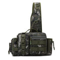 Men's Fishing Backpack: Equipped with bait box, equipment storage bag, pole holder, sling & shoulder bag design.