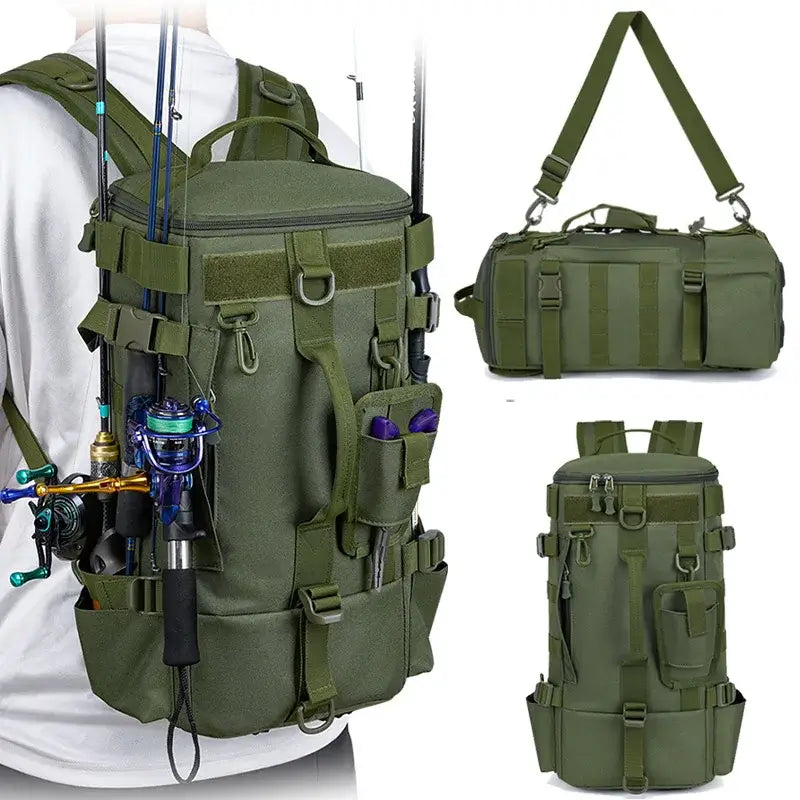 Multifunctional Tactical Backpack for Fishing, Camping & Hiking
