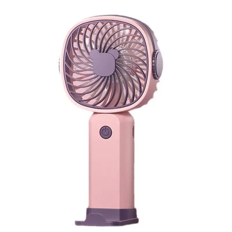 Rechargeable Handheld Fan 3-Speed 400mAh with Phone Holder, Compact 6.7 in (17 cm) Portable Personal Fan