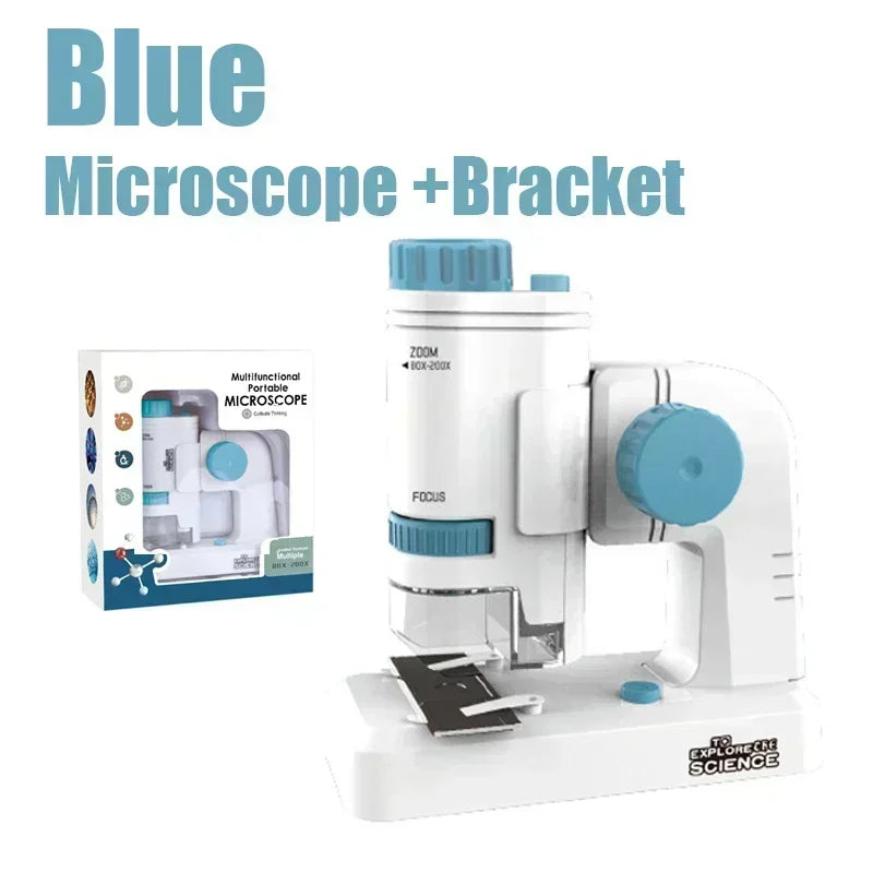 60-200X Pocket Microscope for Kids with LED Light - Portable Handheld Mini STEM Science Microscope