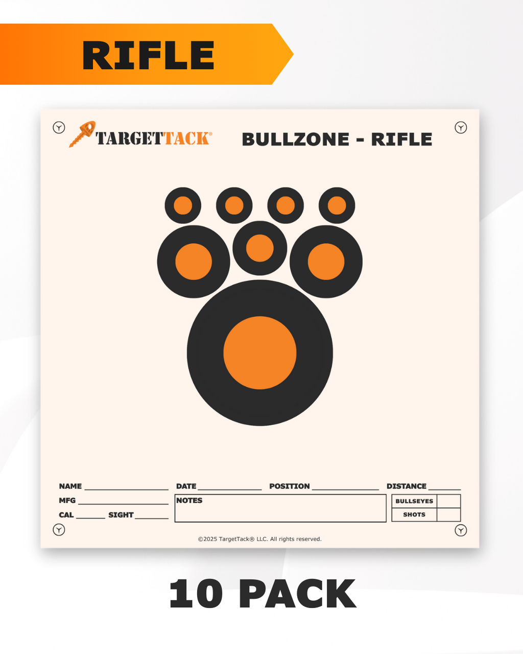 12" By 12" Rifle Practice Targets - 10 Pack