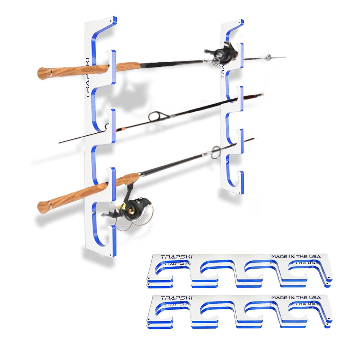 Made in the USA Premium Fishing Rod Racks | Wall or Ceiling or Boat Mounted