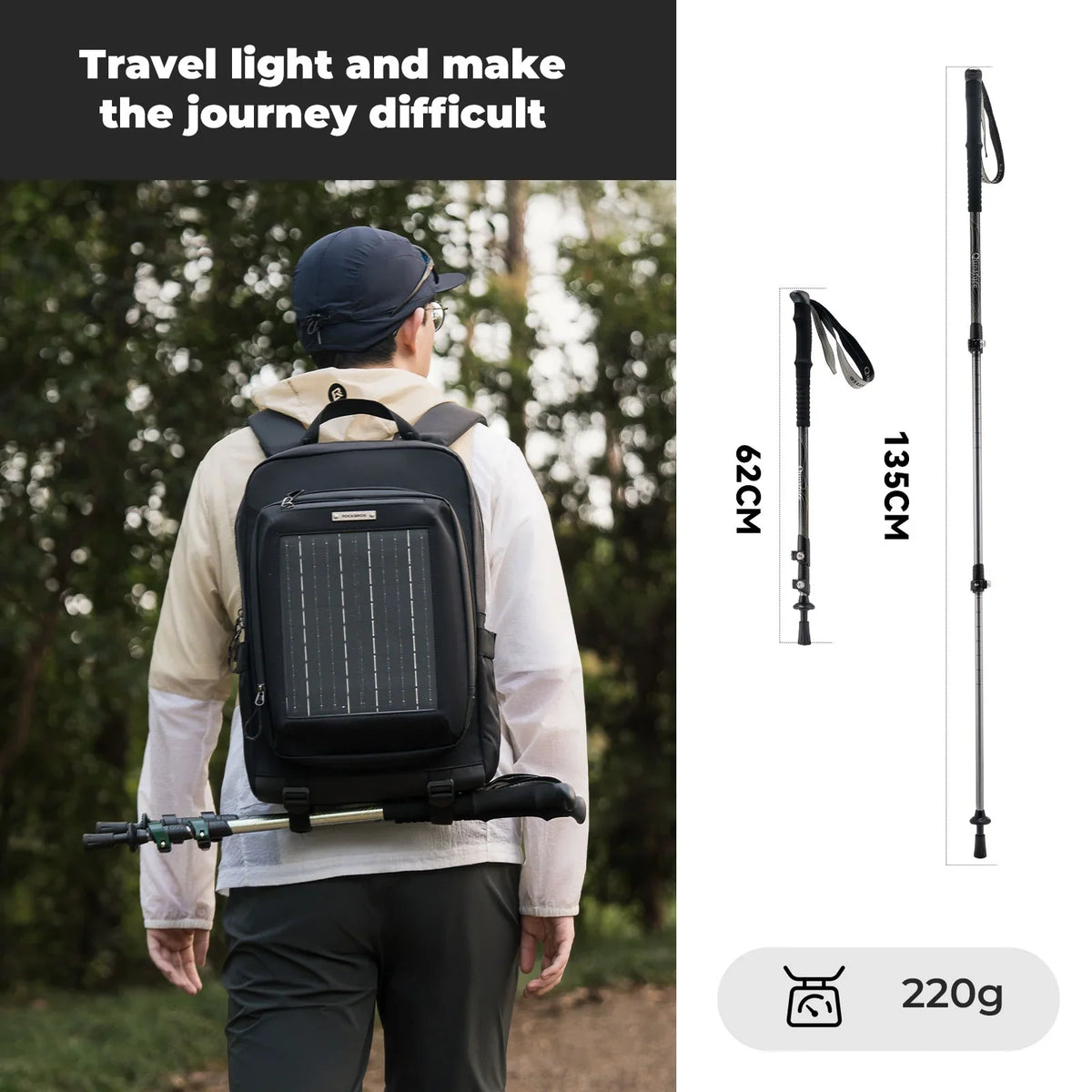 Ultra-Light 3-Section Trekking Pole