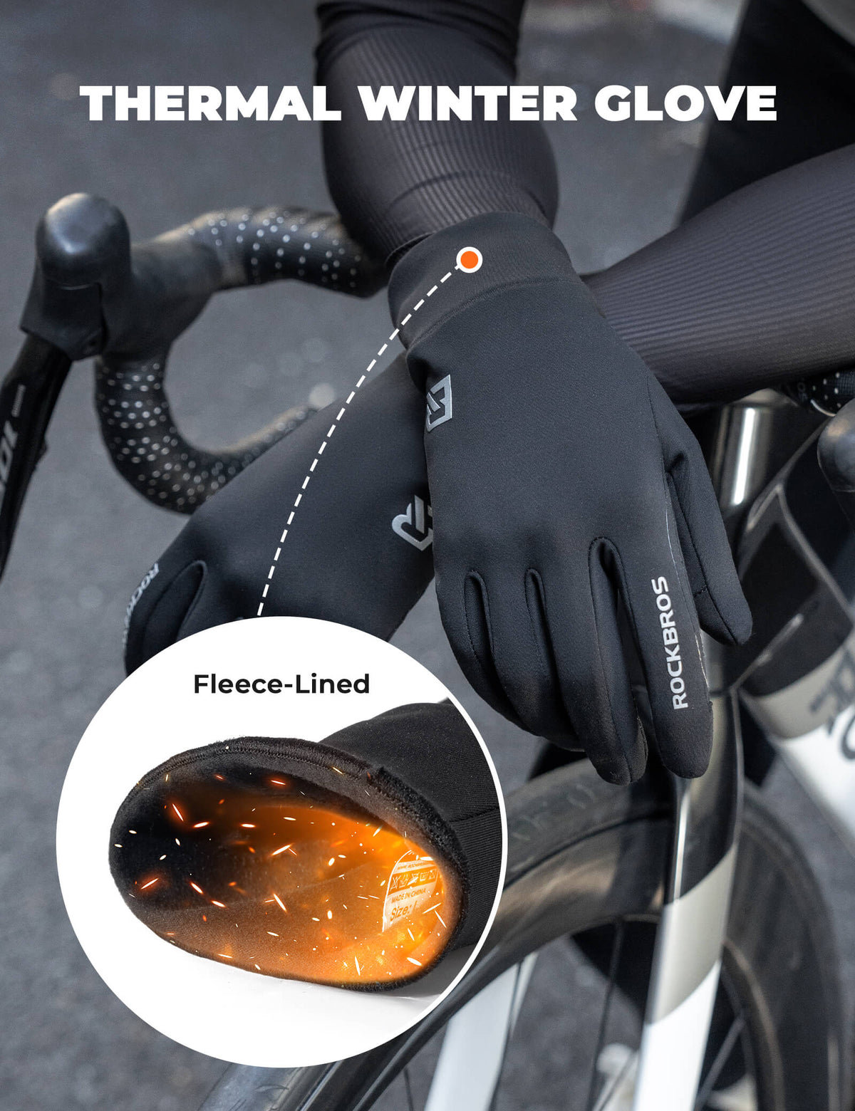 Full finger winter cycling gloves